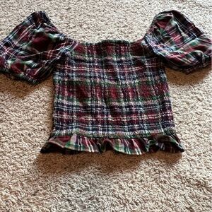 American eagle plaid top